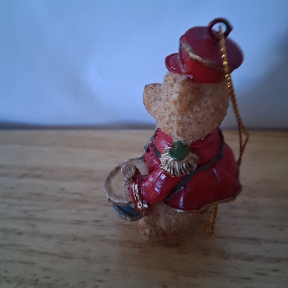 Red and Blue Drummer Bear Ornament - Picture 6 of 6